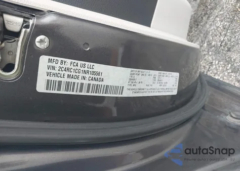 2022 Chrysler Voyager Lx z USA, uszkodzony, nr VIN 2C4RC1CG1NR105561